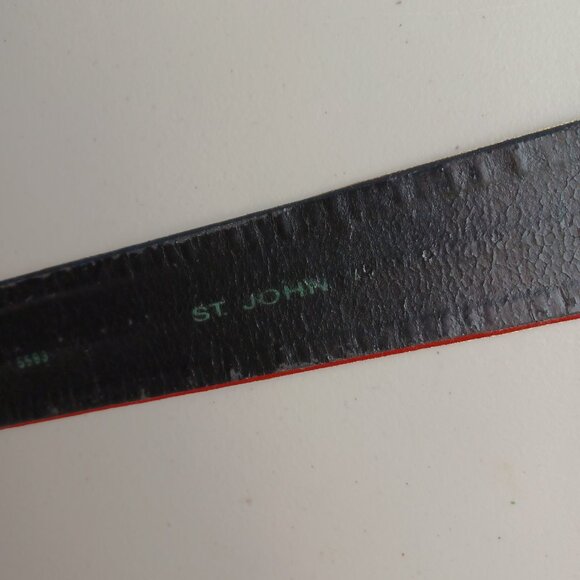 Vintage 80s St. John Sparkly Leather Waist Belt, Size 4, 28\